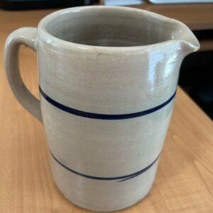 Ceramic Pitcher with Blue Stripes